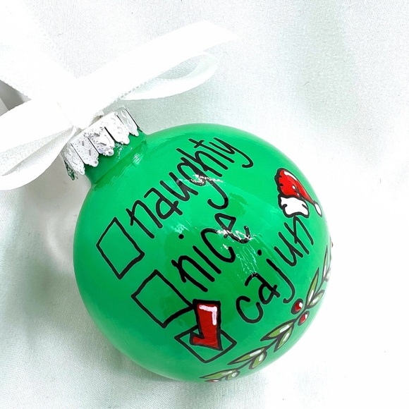 Checkin' It Twice: Naughty, Nice, Cajun! - Personalized Cajun Christmas Ornament - Picture 9 of 12